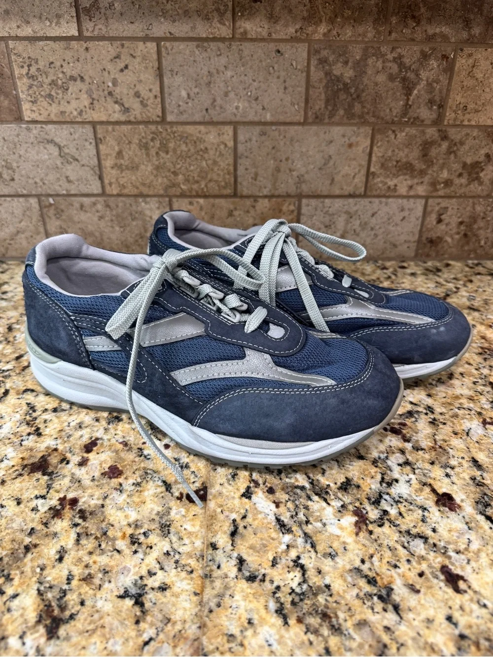 SAS Journey Sneakers Shoes Blue Gray Mens Lace Up 8.5WW Diabetic Comfort